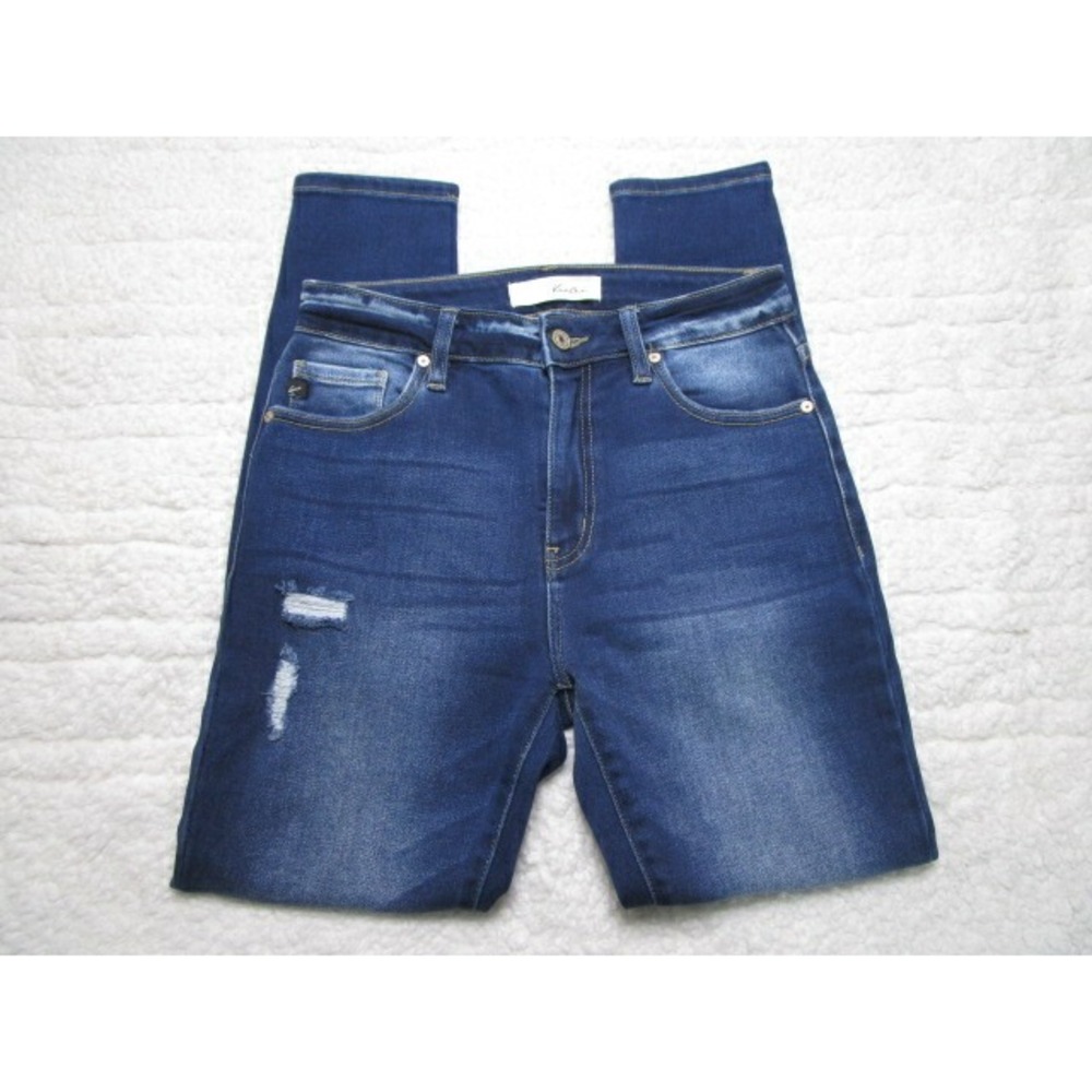 Kancan Jeans Womens KC8562hD Size 7/27 Medium Wash Mid Rise Distressed Inseam 26
